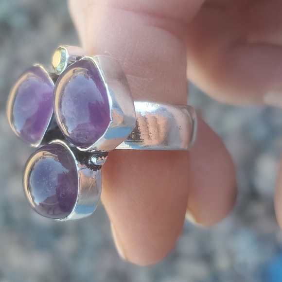New Amethyst & Citrine 925 Silver Ring. - Picture 5 of 9